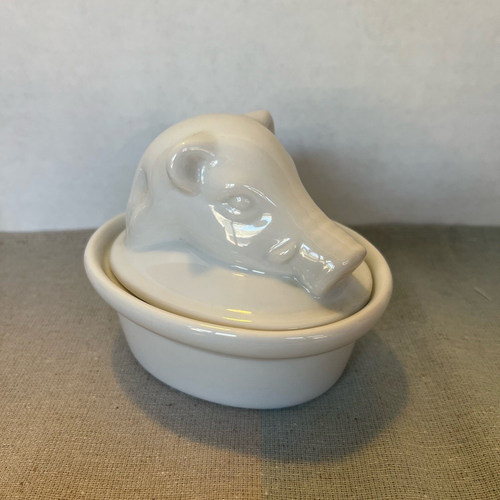 Cost Plus World Market White Ceramic Animal Dish